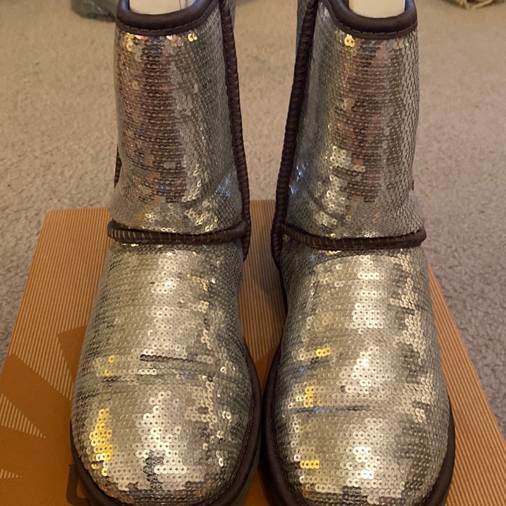 Silver sequin ugg boots